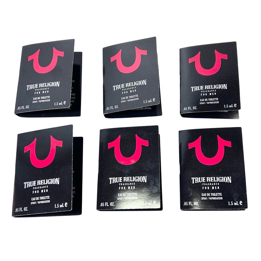 True Religion Mens Cologne Eau de Toilette Samples Lot of 6, .05 fl oz Travel